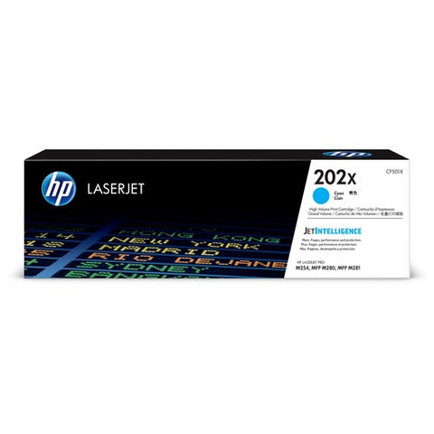 HP 202X (CF501X) High Yield Cyan Original LaserJet Toner Cartridge CF501X
