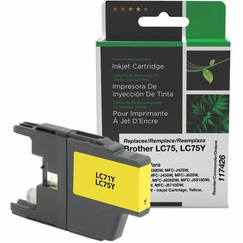 CIG Remanufactured High Yield Yellow Ink Cartridge for Brother LC71/LC75 117426