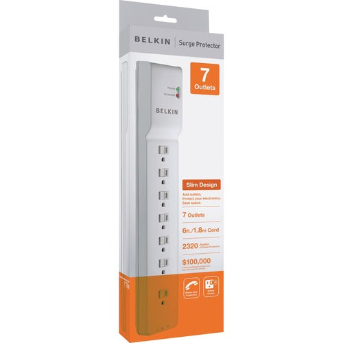 Belkin 7 Outlet Home/Office Surge Protector 6' cord BE107200-06