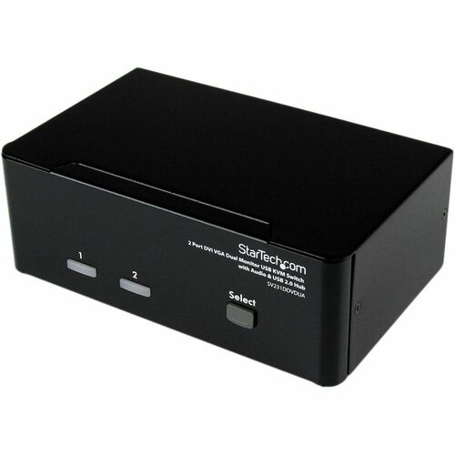 StarTech.com 2 Port DVI VGA Dual Monitor KVM Switch with Audio &amp; USB Hub SV231DDVDUA