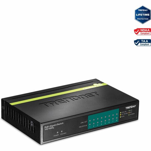 TRENDnet 8-port Gigabit GREENnet PoE+ Switch TPE-TG80G