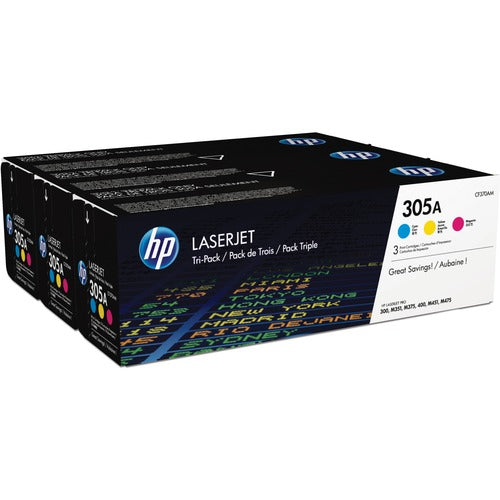 HP 305A CYM (CF370AM) Original Toner Cartridge Tri-pack CF370AM