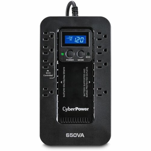 CyberPower Ecologic UPS EC650LCD 650VA Compact UPS EC650LCD
