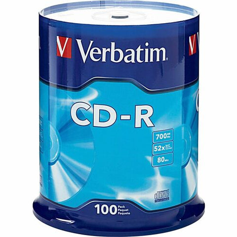 Verbatim CD-R 700MB 52X with Branded Surface - 100pk Spindle 94554