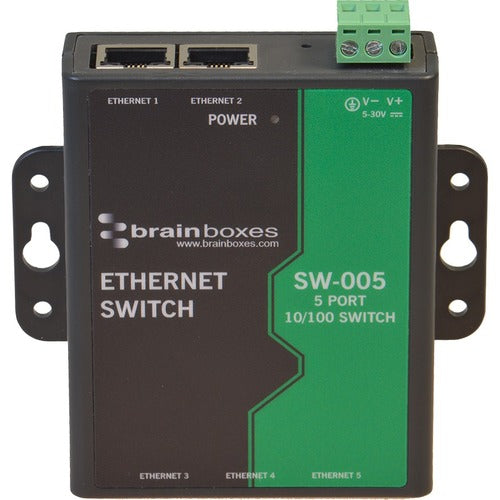 Brainboxes 5 Port Unmanaged Ethernet Switch Wall Mountable SW-005