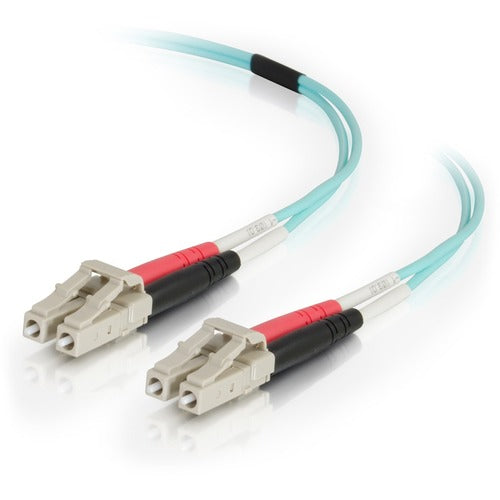 C2G 2m LC-LC 50/125 OM4 Duplex Multimode PVC Fiber Optic Cable - Aqua 00998