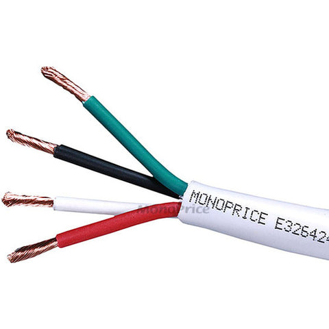 Monoprice 100ft 16AWG CL2 Rated 4-Conductor Loud Speaker Cable (For In-Wall Installation) 4041
