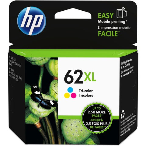 HP 62XL High Yield Tri-color Original Ink Cartridge C2P07AN#140