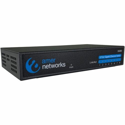 Amer 8 Port 10/100/1000Mbps Gigabit Ethernet Desktop Switch SG8D