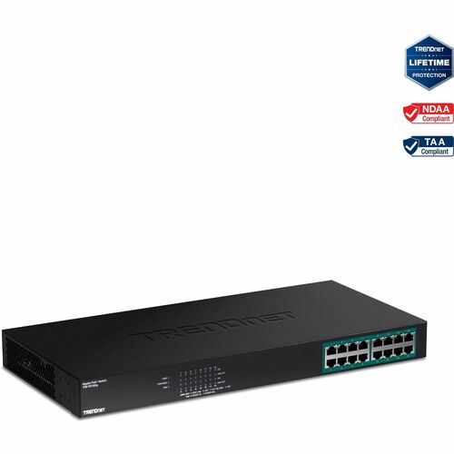 TRENDnet 16-port GREENnet Gigabit PoE+ Switch (250W) TPE-TG160G