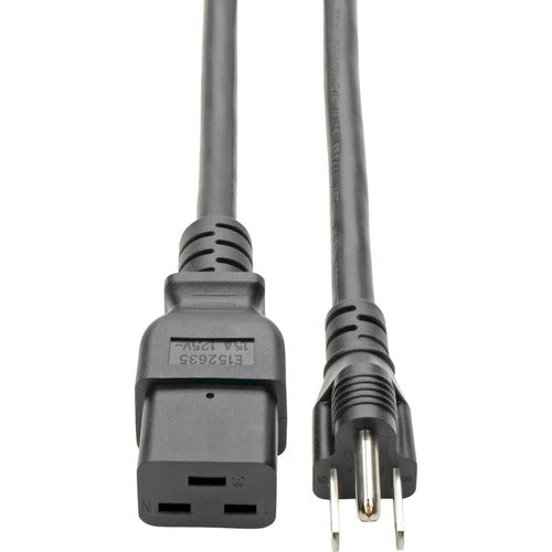Tripp Lite series Heavy-Duty Power Adapter Cord, 15A, 14AWG (IEC-320-C19 to NEMA 5-15P), 8-ft. P034-008
