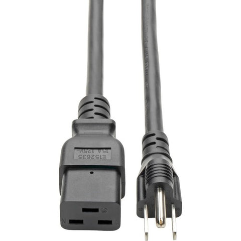 Tripp Lite series Heavy-Duty Power Adapter Cord, 15A, 14AWG (IEC-320-C19 to NEMA 5-15P), 8-ft. P034-008