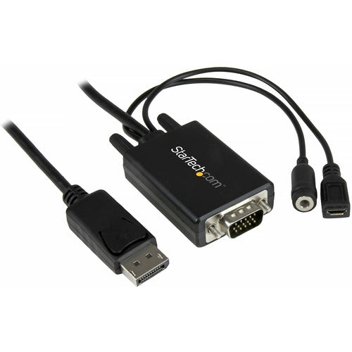 StarTech.com DisplayPort to VGA Adapter Cable with Audio - 10ft (3m) DP2VGAAMM3M