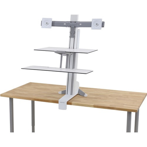 Ergotron WorkFit-S, Dual Monitor with Worksurface+ (White) 33-349-211