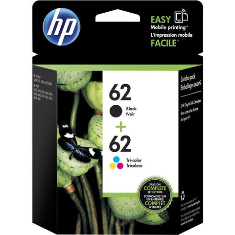 HP 62 2-pack Black/Tri-color Original Ink Cartridges N9H64FN#140