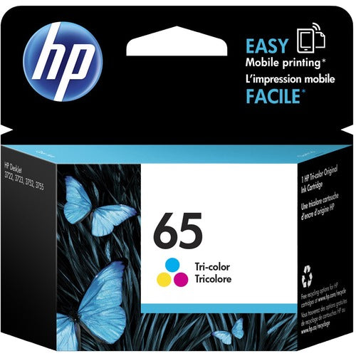 HP 65 Tri-color Original Ink Cartridge N9K01AN#140