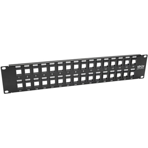 Tripp Lite by Eaton N062-032-KJ 32-Port 2U RackMount Unshielded Blank Keystone/Multimedia PatchPanel N062-032-KJ