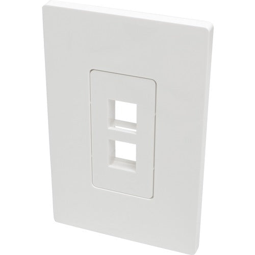Tripp Lite by Eaton 2-Port Single-Gang Universal Keystone Wallplate, White N080-102