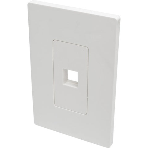 Tripp Lite by Eaton 1-Port Single-Gang Universal Keystone Wallplate, White N080-101