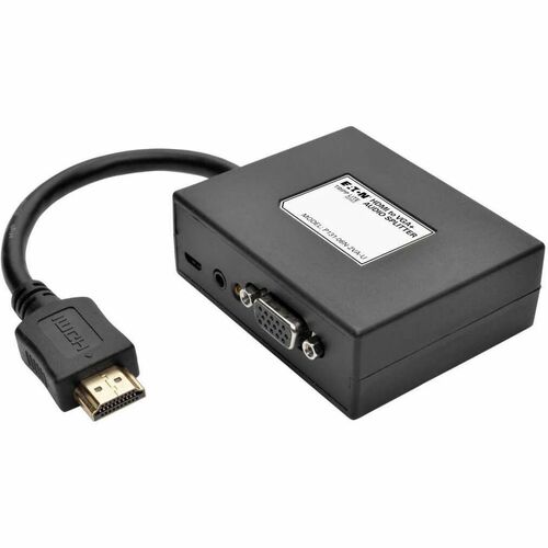 Tripp Lite series 2-Port HDMI to VGA + Audio Adapter / Splitter, 1920 x 1080 (1080p), TAA P131-06N-2VA-U