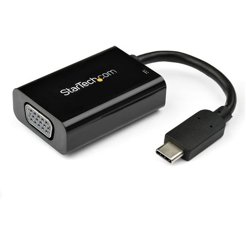 StarTech.com USB-C to VGA Adapter with USB Power Delivery - 60 Watts - Black CDP2VGAUCP