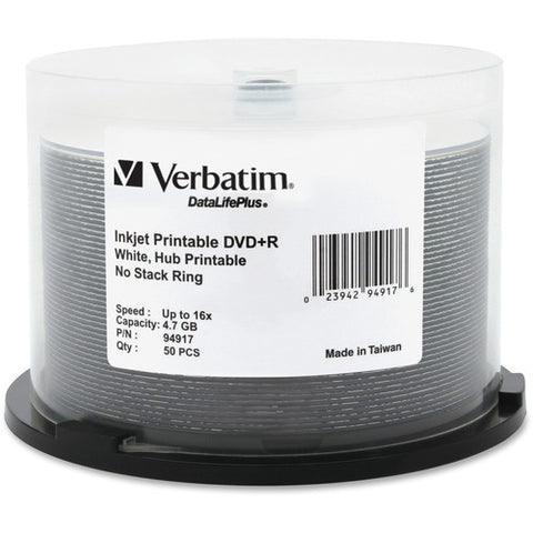 Verbatim 16X White Inkjet Printable DVD+R 94917