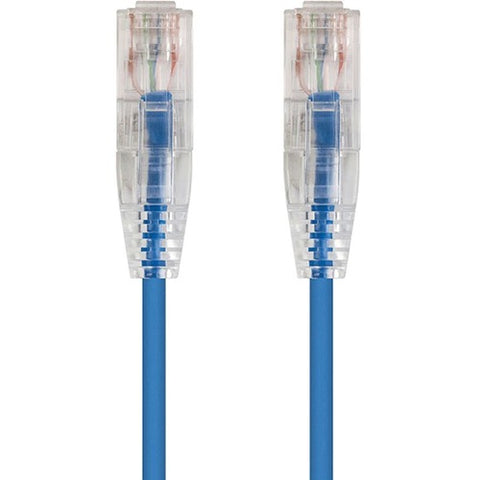 Monoprice SlimRun Cat6 28AWG UTP Ethernet Network Cable, 3ft Blue 13528