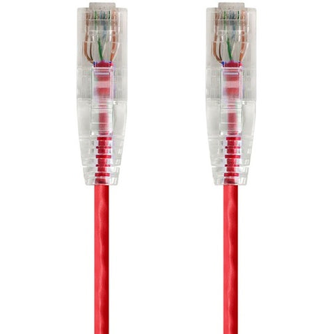Monoprice SlimRun Cat6 28AWG UTP Ethernet Network Cable, 3ft Red 14806