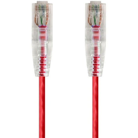 Monoprice SlimRun Cat6 28AWG UTP Ethernet Network Cable, 7ft Red 14814