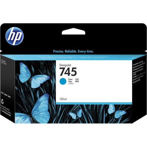 HP 745 130-ml DesignJet Cyan Ink Cartridge F9J97A