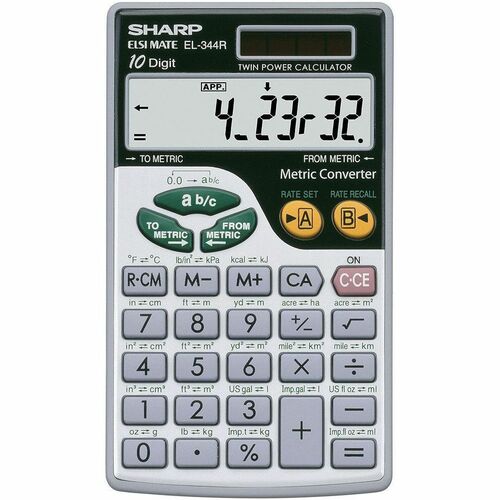 Sharp Elsi Mate EL-344RB Simple Calculator EL344RB