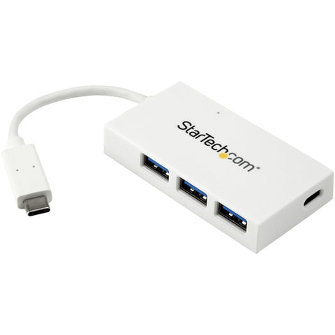 StarTech.com 4-Port USB-C Hub - USB-C to 1x USB-C and 3x USB-A - USB 3.0 Hub - White HB30C3A1CFBW