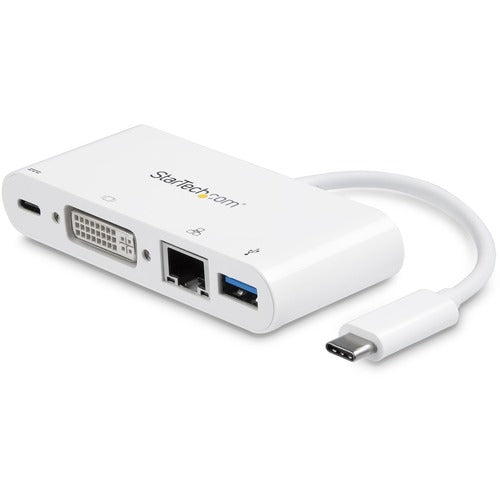 StarTech.com USB-C Multiport Adapter for Laptops - Power Delivery - DVI - GbE - USB 3.0 DKT30CDVPD