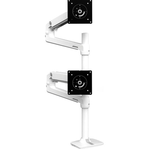 Ergotron LX Dual Stacking Arm, Tall Pole (White) 45-509-216