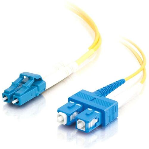 C2G 1m LC-SC 9/125 OS2 Duplex Single-Mode PVC Fiber Optic Cable - Yellow 29190