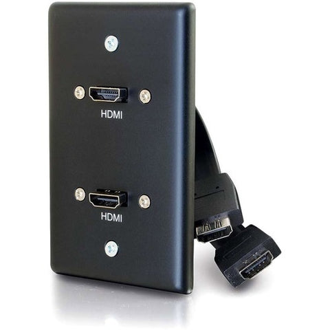 C2G 1-Gang Dual HDMI Pass Through Wall Plate - Black 39879