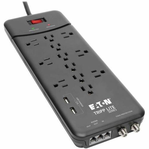 Tripp Lite series Protect It! TLP128TTUSBB 12-Outlet Surge Suppressor/Protector TLP128TTUSBB