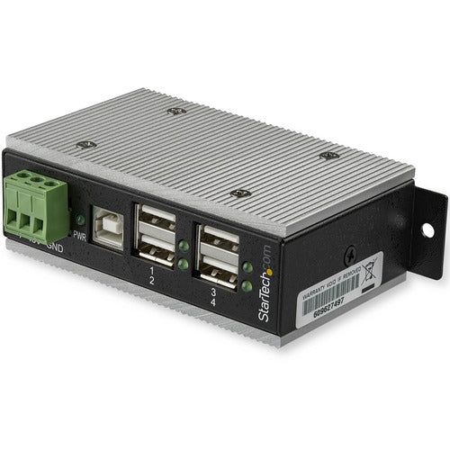 StarTech.com 4-Port Industrial USB 2.0 Hub with ESD Protection &amp; 350W Surge Protection HB20A4AME