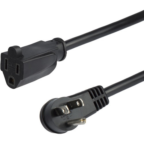 StarTech.com Flat Extension Cord - NEMA 5-15R to NEMA Right-Angle 5-15P - 3 ft. PAC101R3