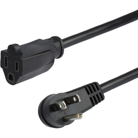 StarTech.com Flat Extension Cord - NEMA 5-15R to NEMA Right-Angle 5-15P - 3 ft. PAC101R3