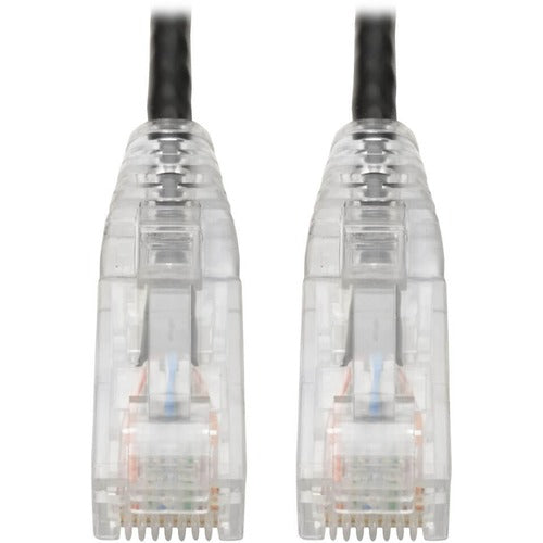 Tripp Lite series Cat6 UTP Patch Cable (RJ45) - M/M, Gigabit, Snagless, Molded, Slim, Black, 1 ft. N201-S01-BK