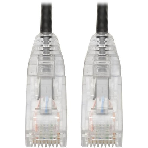 Tripp Lite series Cat6 UTP Patch Cable (RJ45) - M/M, Gigabit, Snagless, Molded, Slim, Black, 1 ft. N201-S01-BK