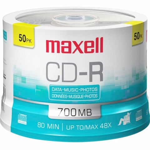 Maxell Branded Surface CD-R Discs Spindle 648250