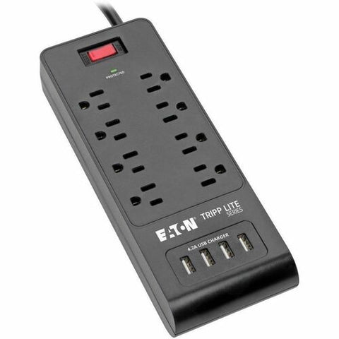 Tripp Lite series Protect It! TLP864USBB 8-Outlet Surge Suppressor/Protector TLP864USBB
