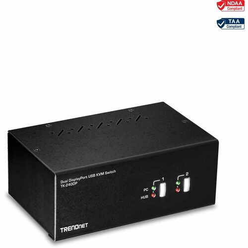 TRENDnet 2-Port Dual Monitor Display Port KVM Switch TK-240DP