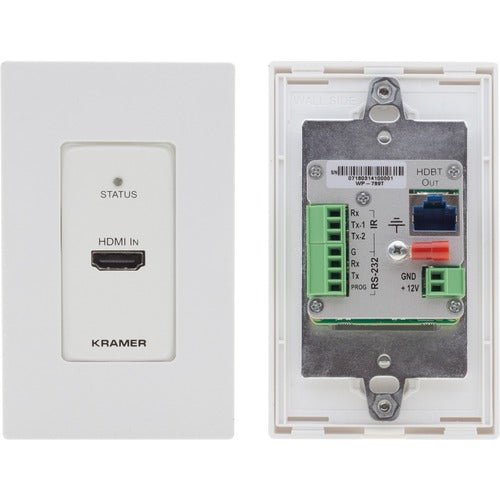 Kramer US-D-size Wall-Plate Transmitter with White &amp; Black Decora Design Frame Sets WP-789T/US-D(W/B)