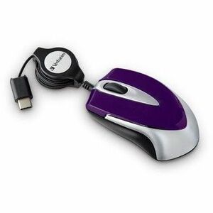 Verbatim USB-C Mini Optical Travel Mouse-Purple 70238