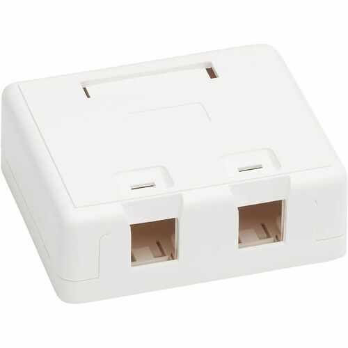 Tripp Lite by Eaton Surface-Mount Box for Keystone Jacks - 2 Ports, White N082-002-WH