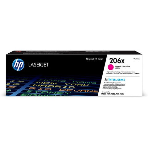 HP 206X High Yield Magenta Original LaserJet Toner Cartridge (~2,450 pages) W2113X