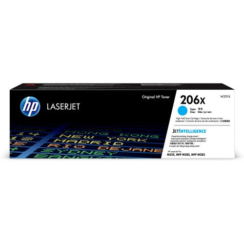 HP 206X High Yield Cyan Original LaserJet Toner Cartridge (~2,450 pages) W2111X